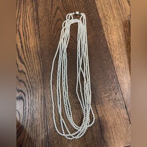 Vintage Three Strand White Pearl Necklace